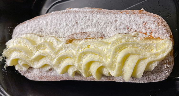 An image of a cream John from Blokes Bakery in Stettler. 