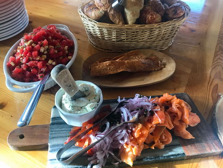 An image of food at Purcell Mountain Lodge in British Columbia, Canada. 