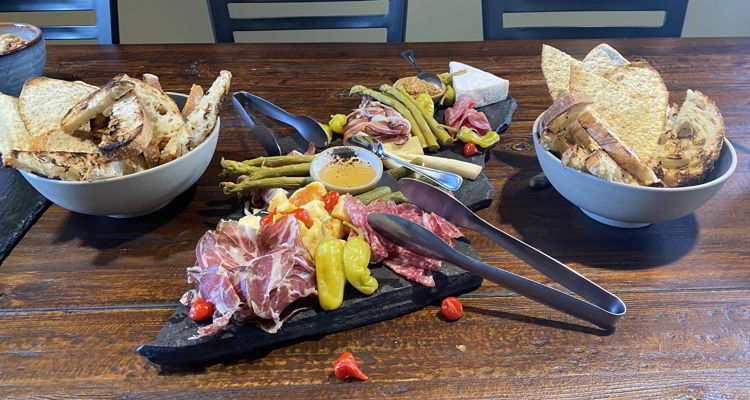 An image of the charcuterie board at Brazen restaurant in Banff, Alberta, Canada. 