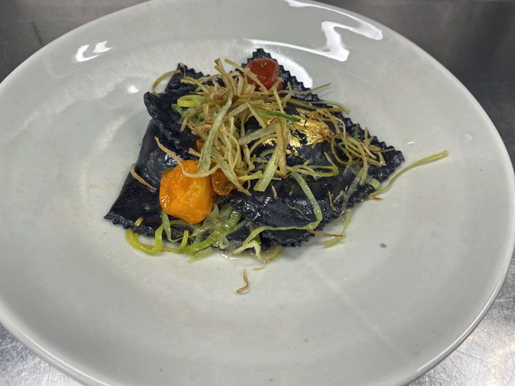 An image of the mushroom ravioli at Brazen restaurant in Banff, Alberta, Canada. 