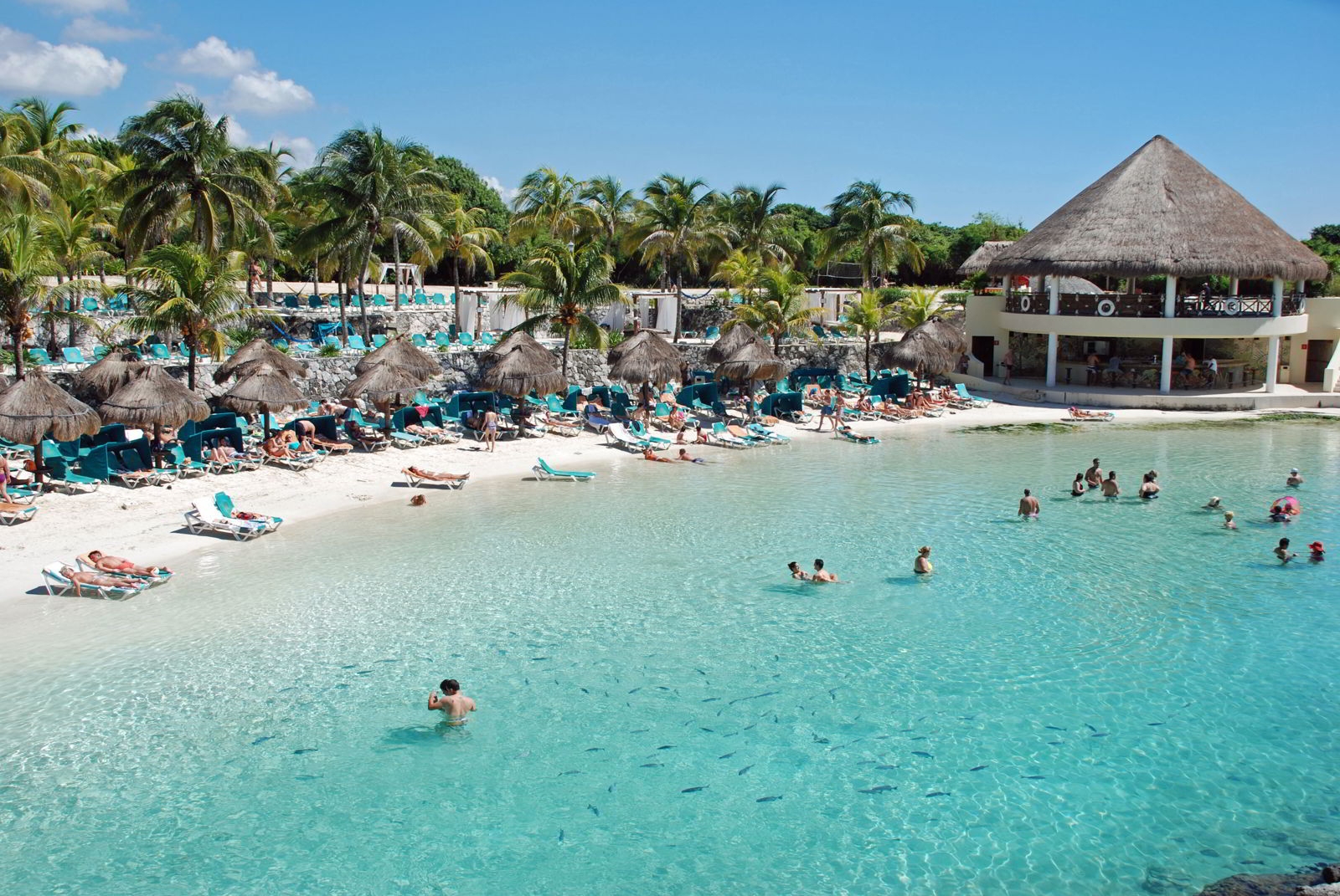 An image of the beach at Occidental Grand Xcaret in Riviera Maya, Mexico - all inclusive family resorts