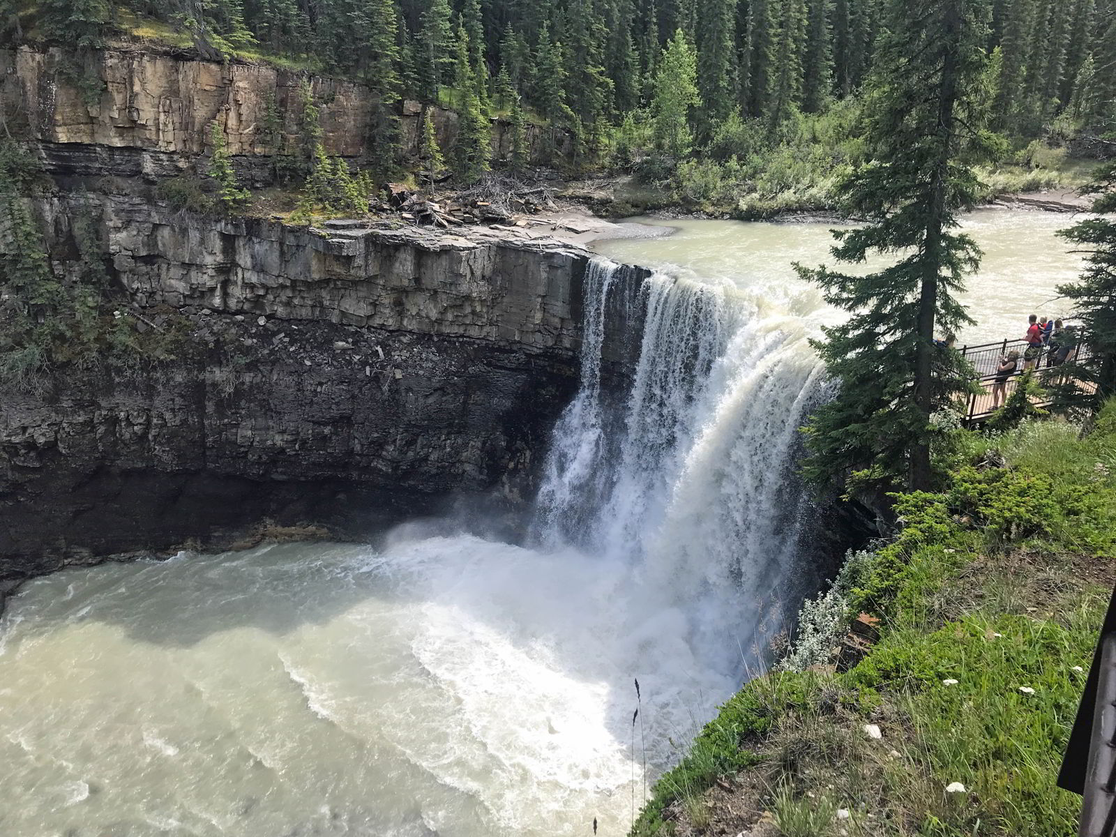 An image of the Crescent Falls Upper Waterfall in David Thompson Country, Alberta - Crescent Falls Hike.