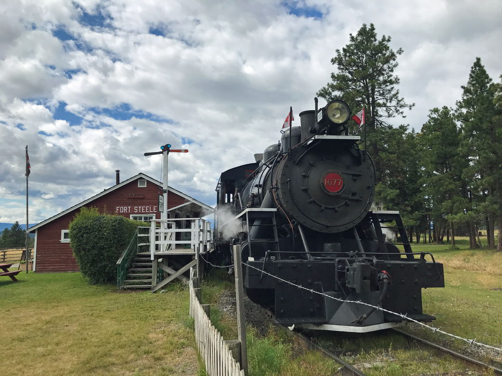 An image of the historic steam train at Fort Steele Historic Town near Cranbrook, BC