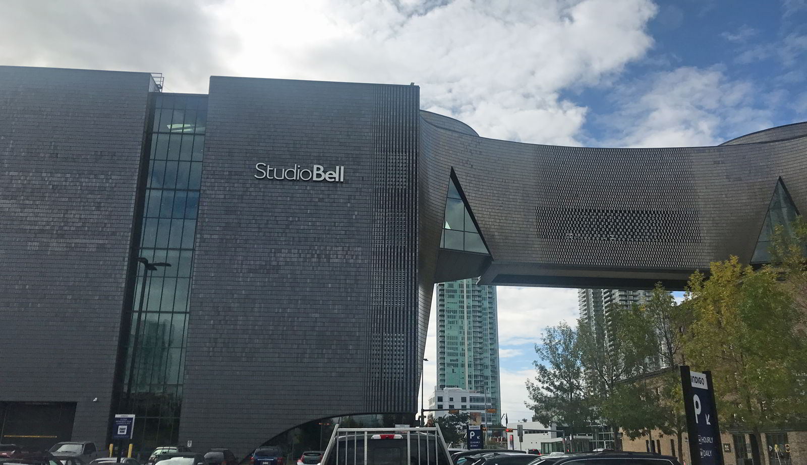 An image of the Studio Bell building, home to Canada's National Music Centre in Calgary, Alberta.