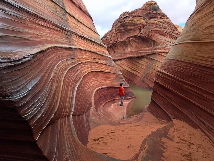An image of a woman at The Wave in Arizona, USA. 