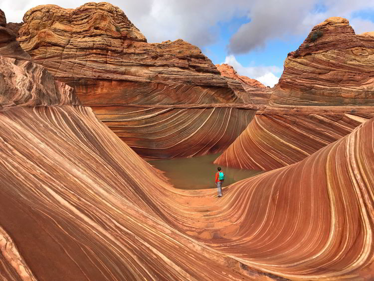 An image of a woman in The Wave in Arizona, USA. 