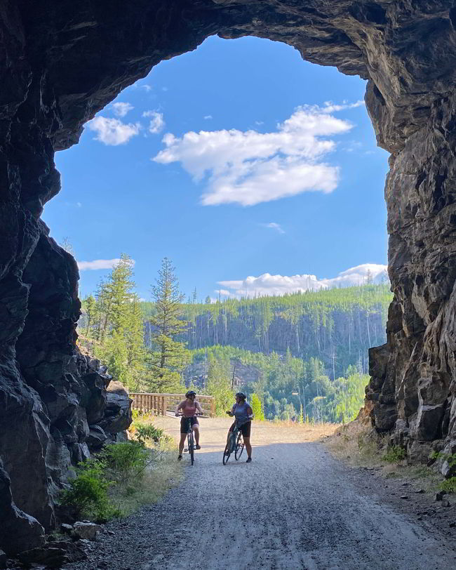 An image of a tunnel in Myra Canyon near Kelowna, BC. 