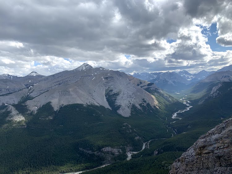 The view from on top of Nihahi Ridge hikes in kananaskis.