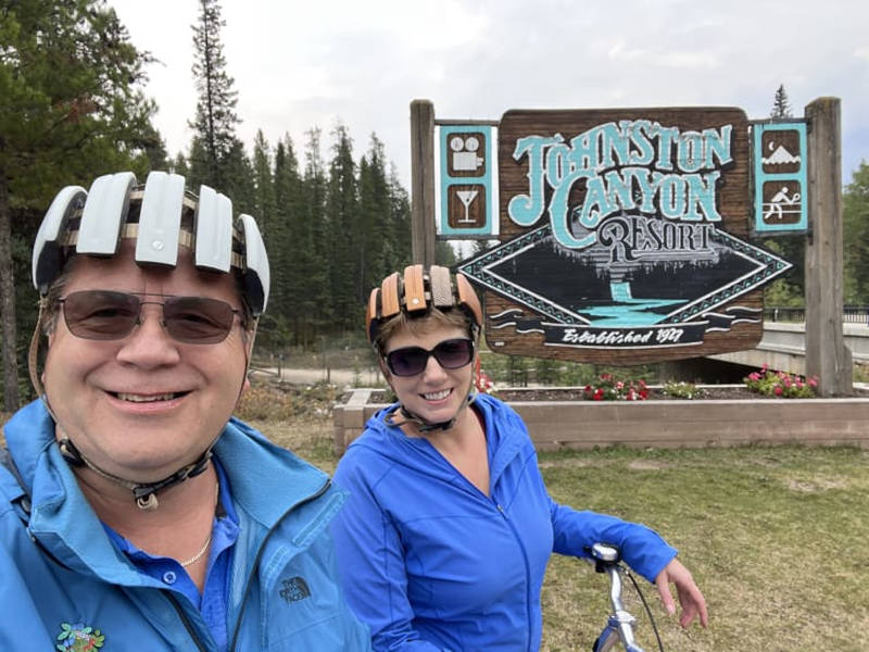 Johnston canyon lodge sign cycling