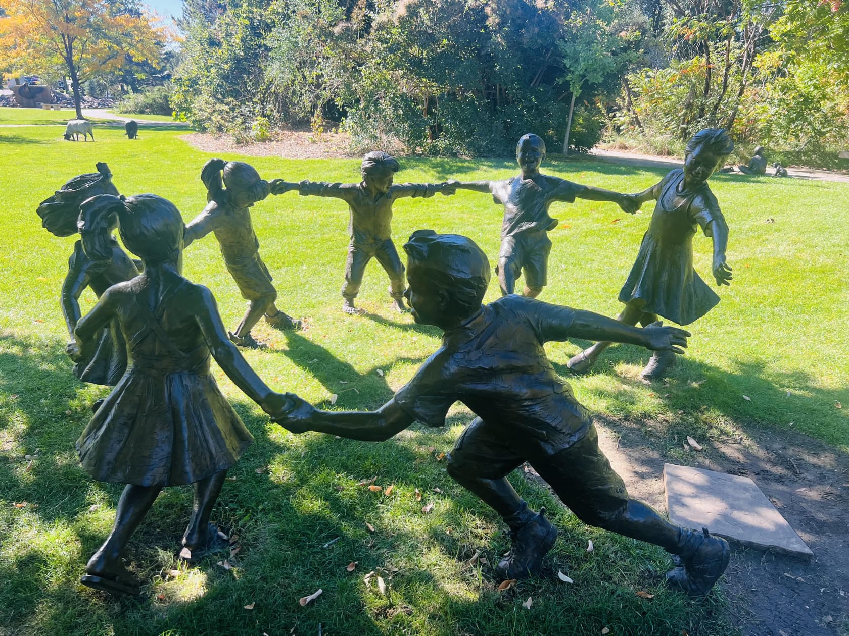 An image of The Circle of Peace sculpture by Gary Lee Price at the Benson Sculpture Garden in Loveland, Colorado.