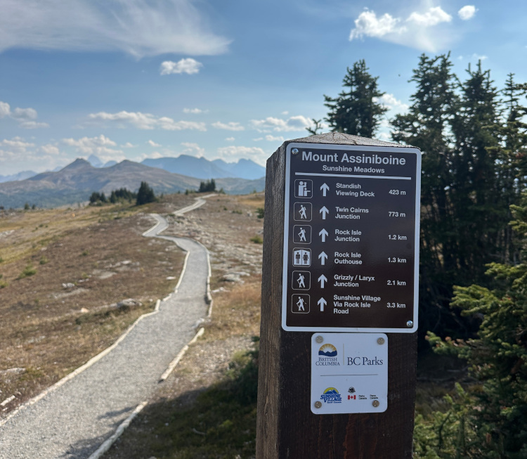 trail signage at sunshine meadows