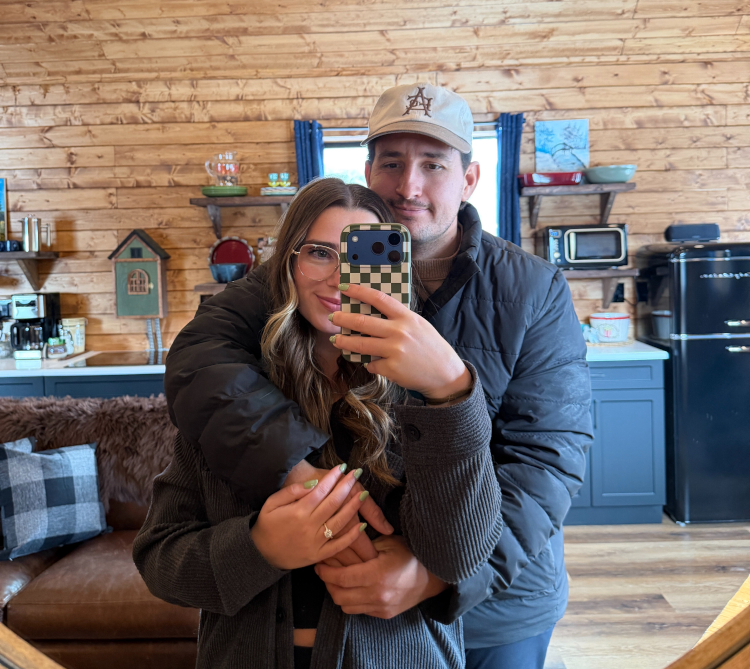 a couple in a cabin