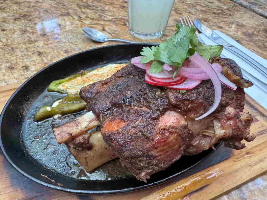 An image of the braised short ribs at Restaurante Presidio in Mazatlan, Mexico. 